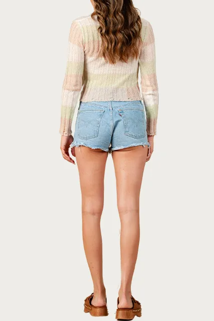 TULIP LGHTWEIGHT OPEN-KNIT STRIPED SWEATER