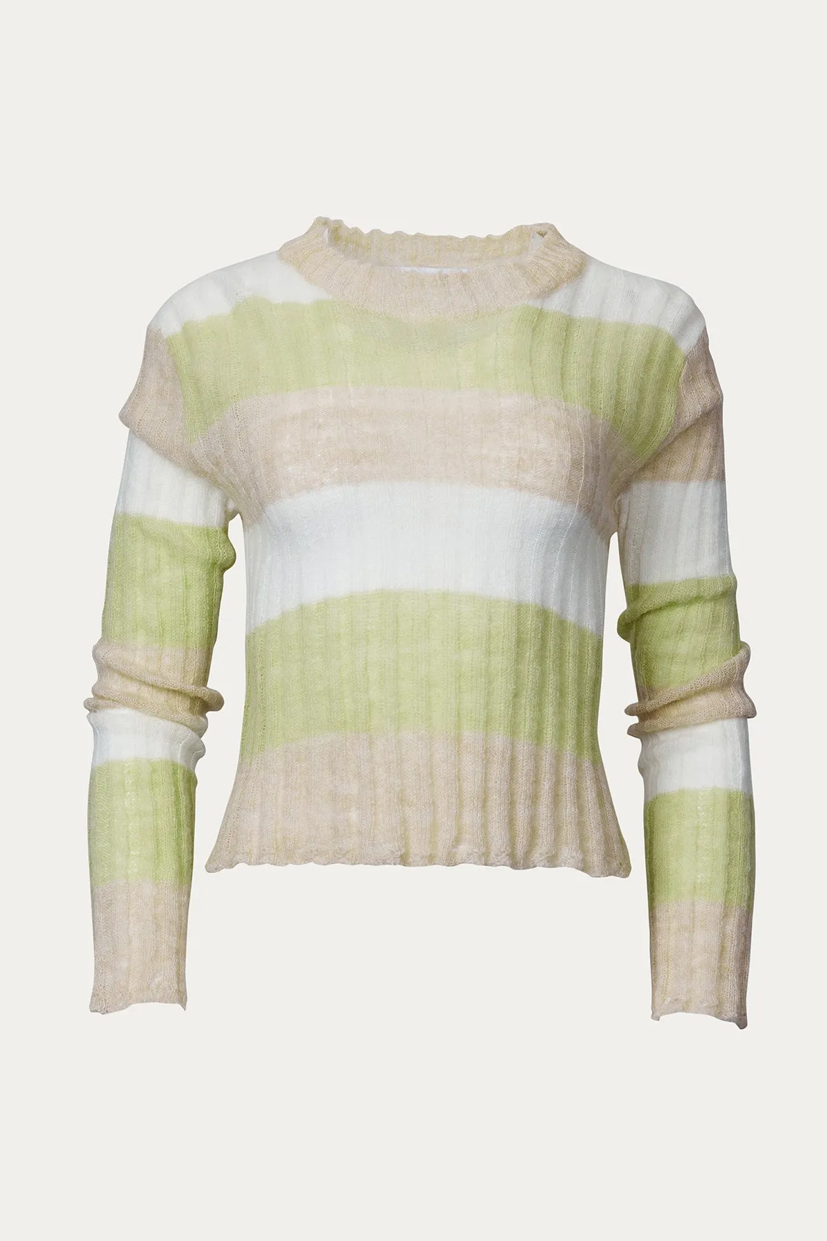 TULIP LGHTWEIGHT OPEN-KNIT STRIPED SWEATER