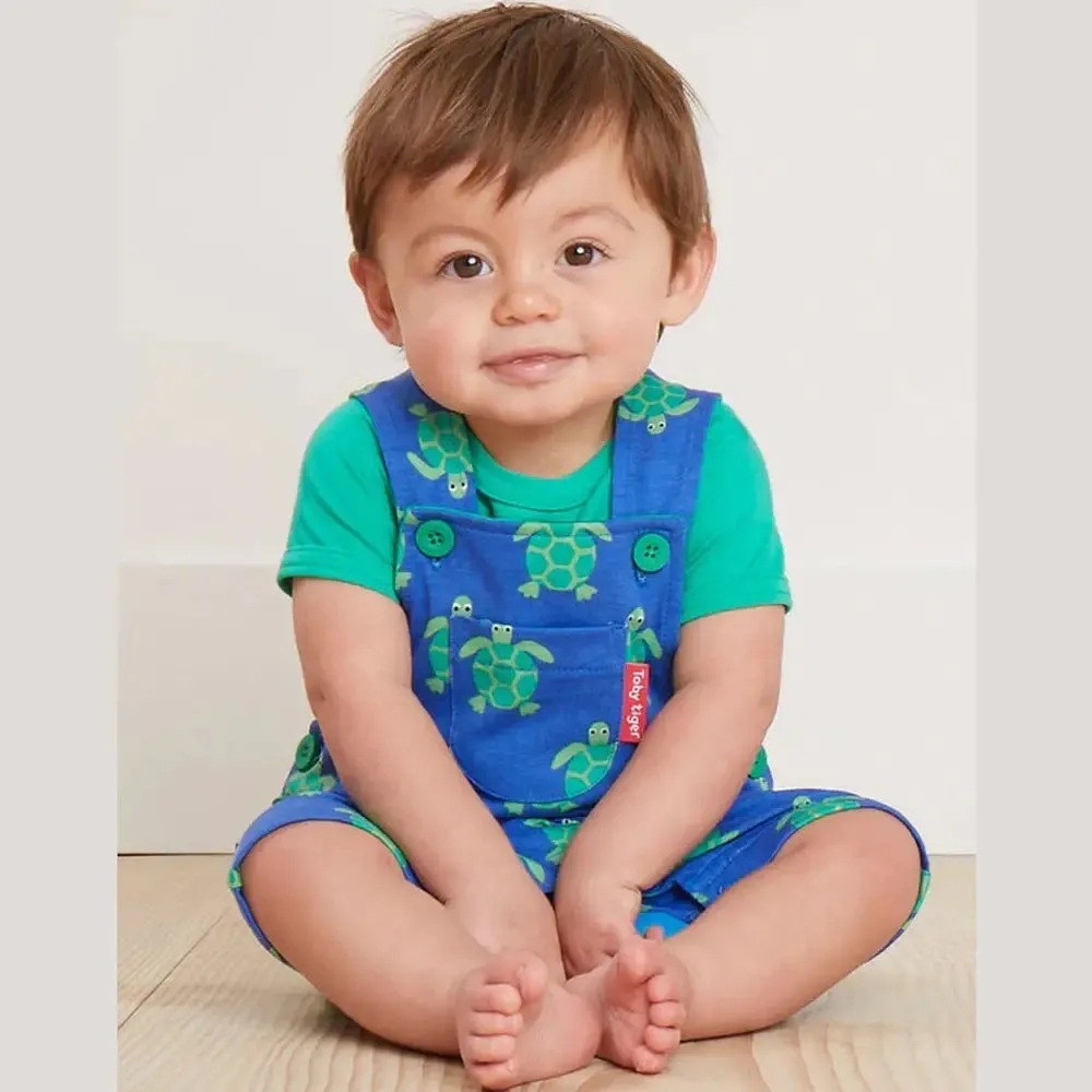 Turtle Print Dungaree Shorts