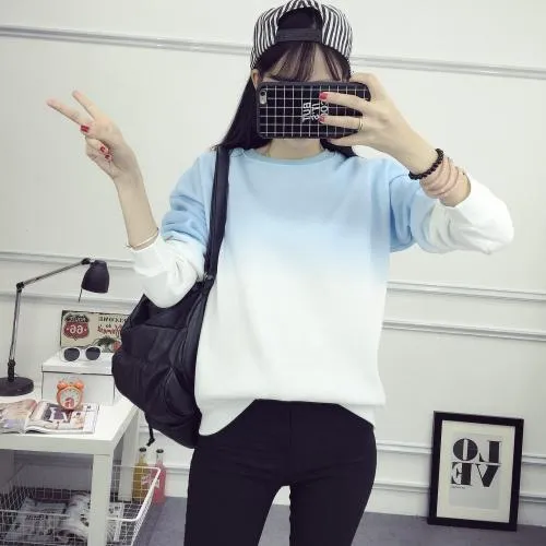 Two Gradient Color Sweatshirt