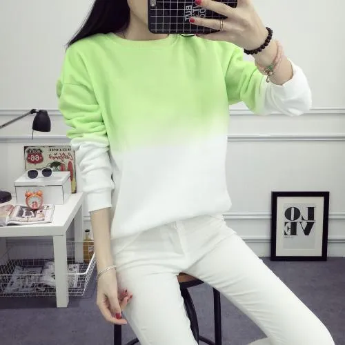 Two Gradient Color Sweatshirt