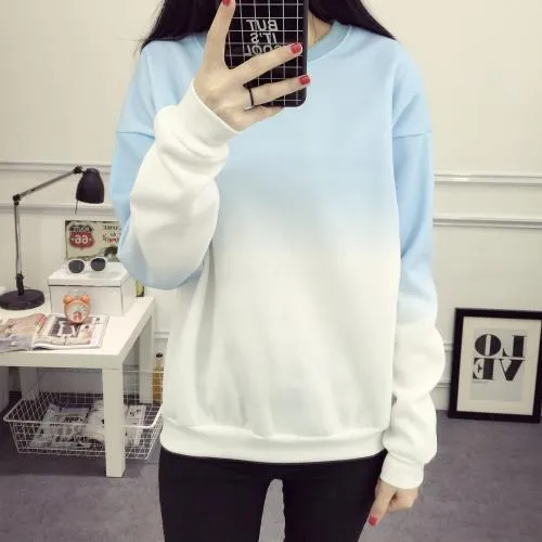 Two Gradient Color Sweatshirt