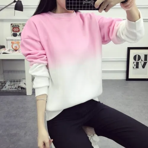 Two Gradient Color Sweatshirt