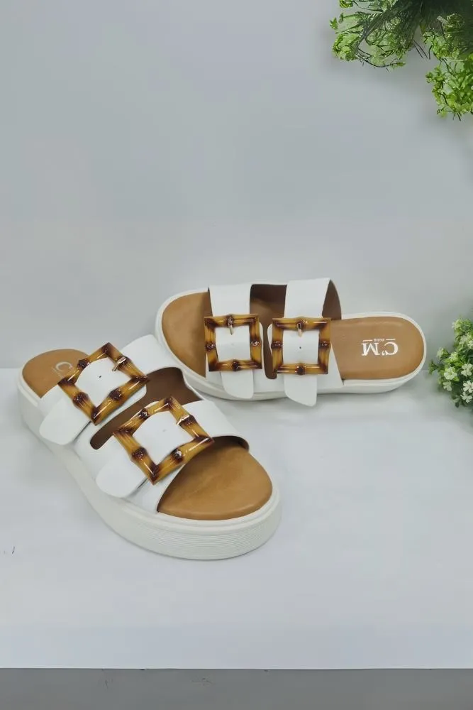 Two Strap Buckle Slipper