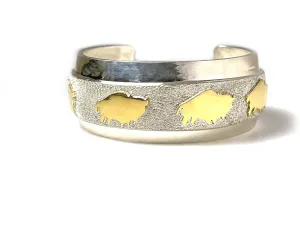 Two Tone Buffalo / Teepee Cuff Bracelet