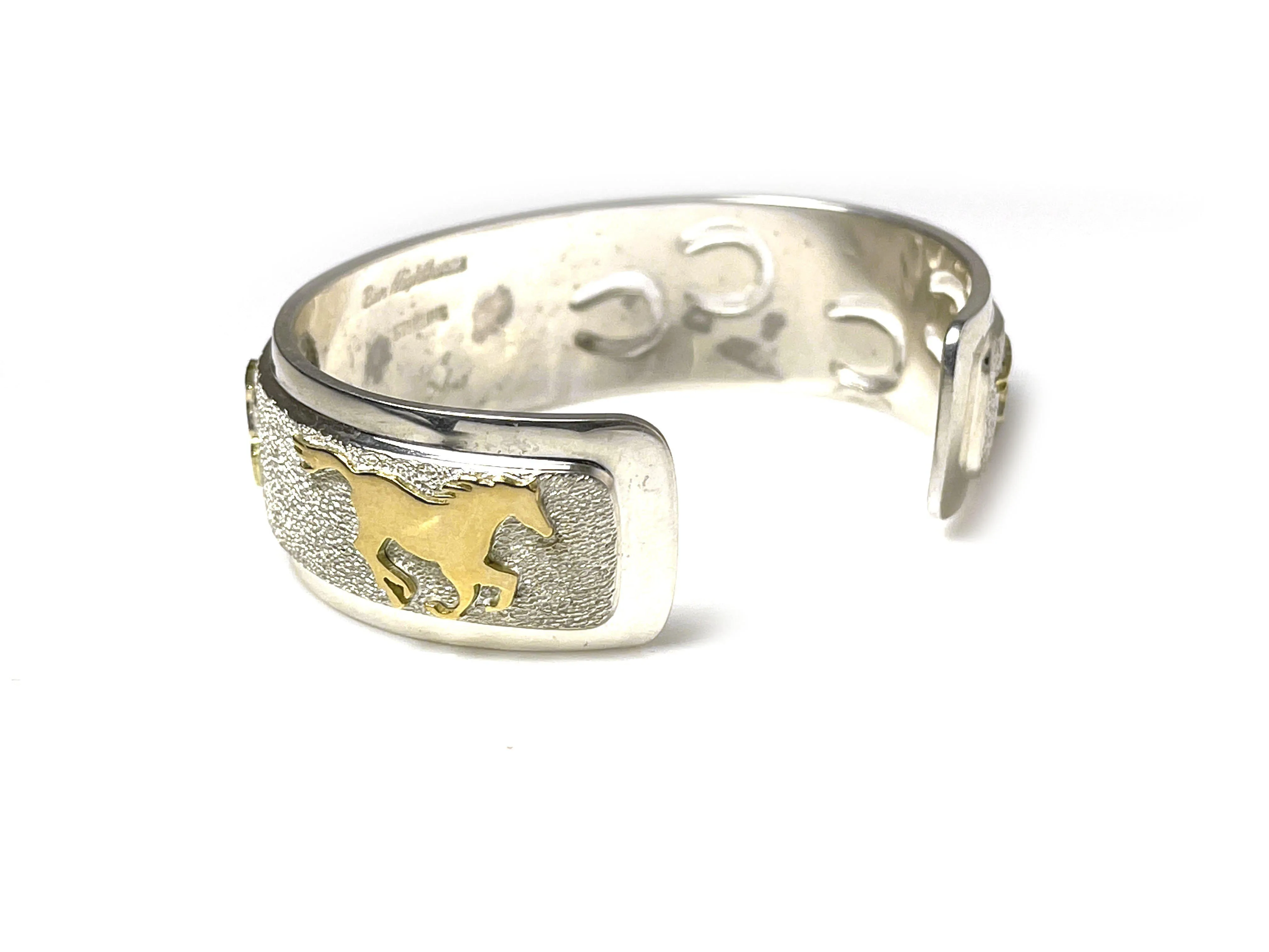 Two Tone Horse / Horse Shoe Cuff Bracelet