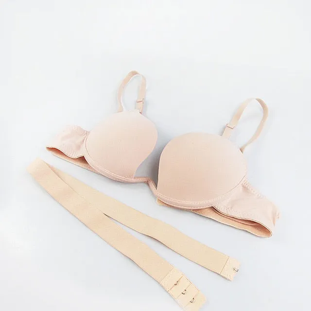 U Backless  Deep U Low Cut Push Up Bra