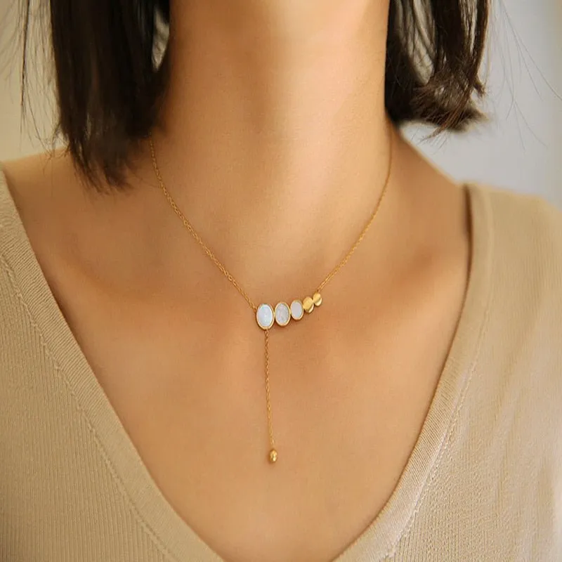 Unique Beans Tassel Necklace Gold For Women Wedding Jewelry