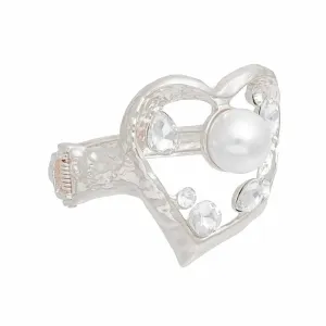 Unlock Love with the Silver Open Heart Crystal Hinge Cuff Bracelet