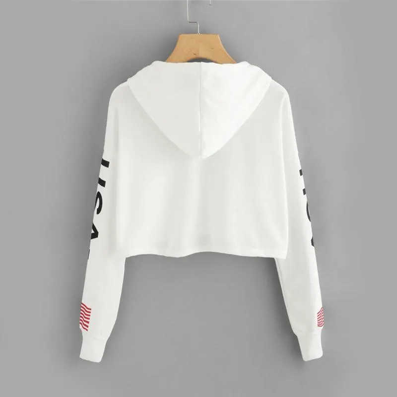 'USA' Crop Hoodie