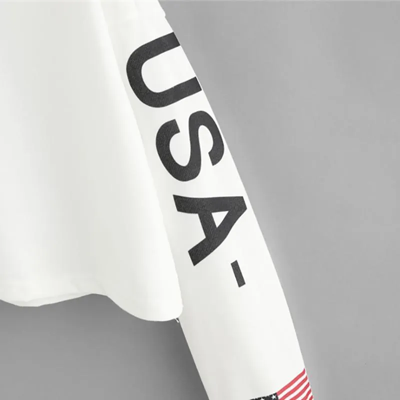 'USA' Crop Hoodie