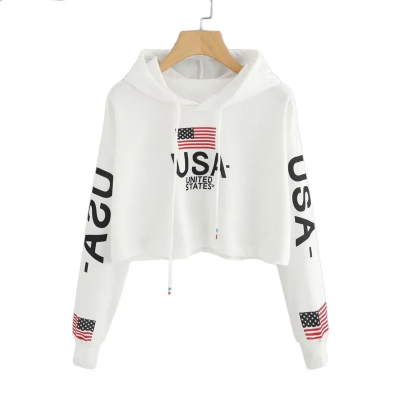 'USA' Crop Hoodie