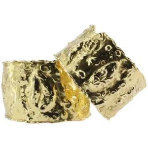 Van Cleef & Arpels 18K Gold Jackie-O Manchettes Cuff Bracelets Pair c.1970