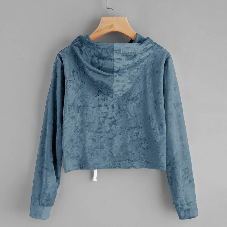 Velvet Crop Hoodie