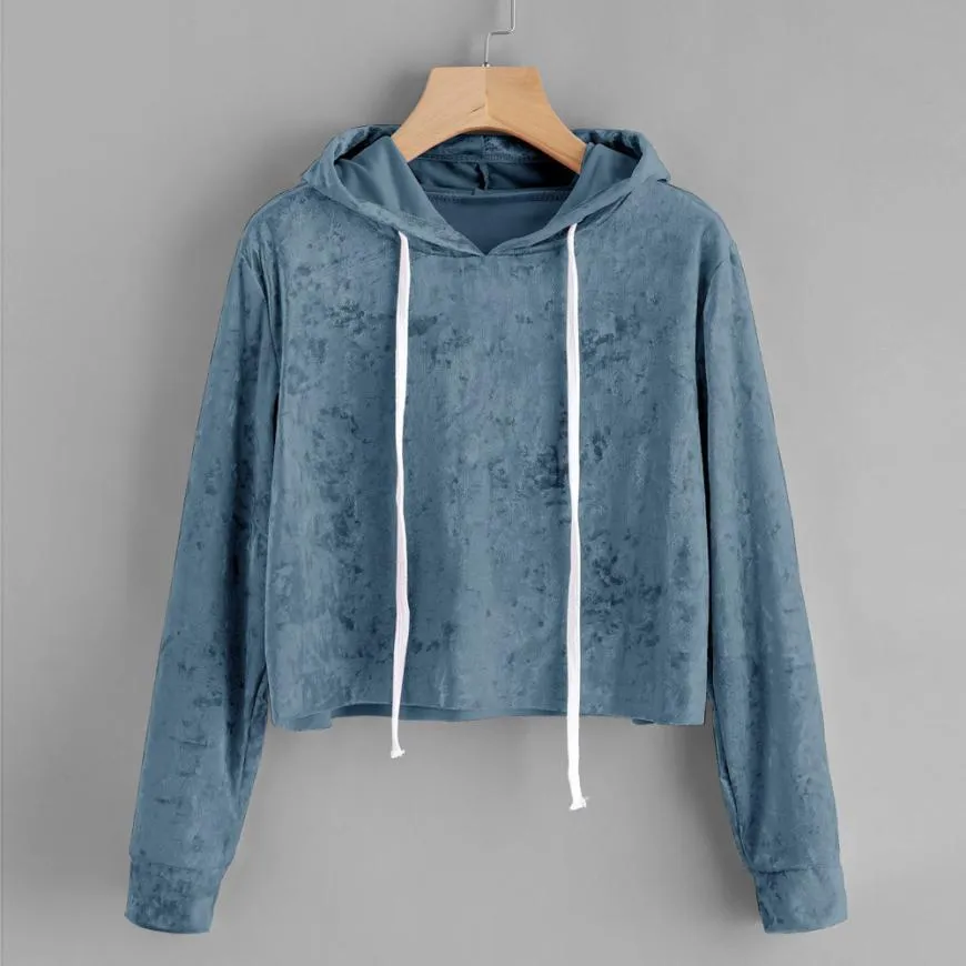 Velvet Crop Hoodie