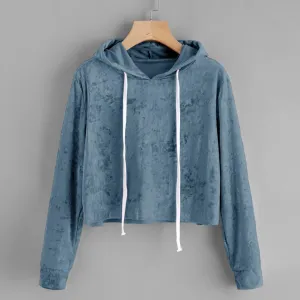 Velvet Crop Hoodie