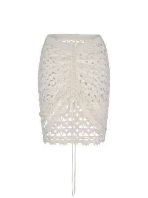 Vera Ivory Crochet Skirt ::RET