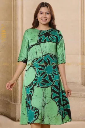 Veridian Gardenish Silk Dress | Kaftan, Bohemian Dress, Floral Dress, Boho Maxi Dress