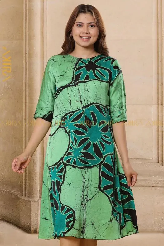 Veridian Gardenish Silk Dress | Kaftan, Bohemian Dress, Floral Dress, Boho Maxi Dress