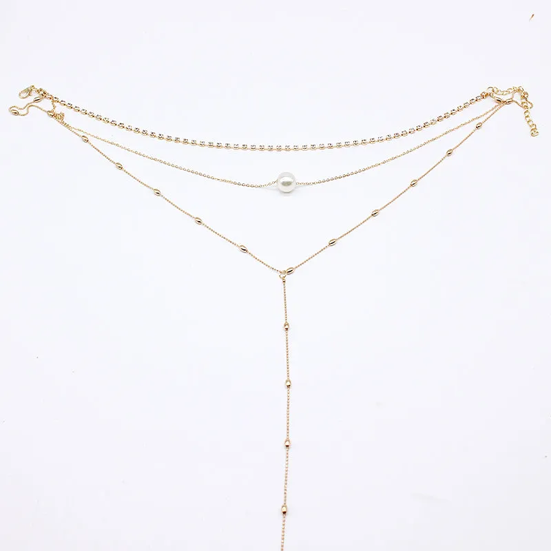Veronica Pearl Crystal Layered Necklace