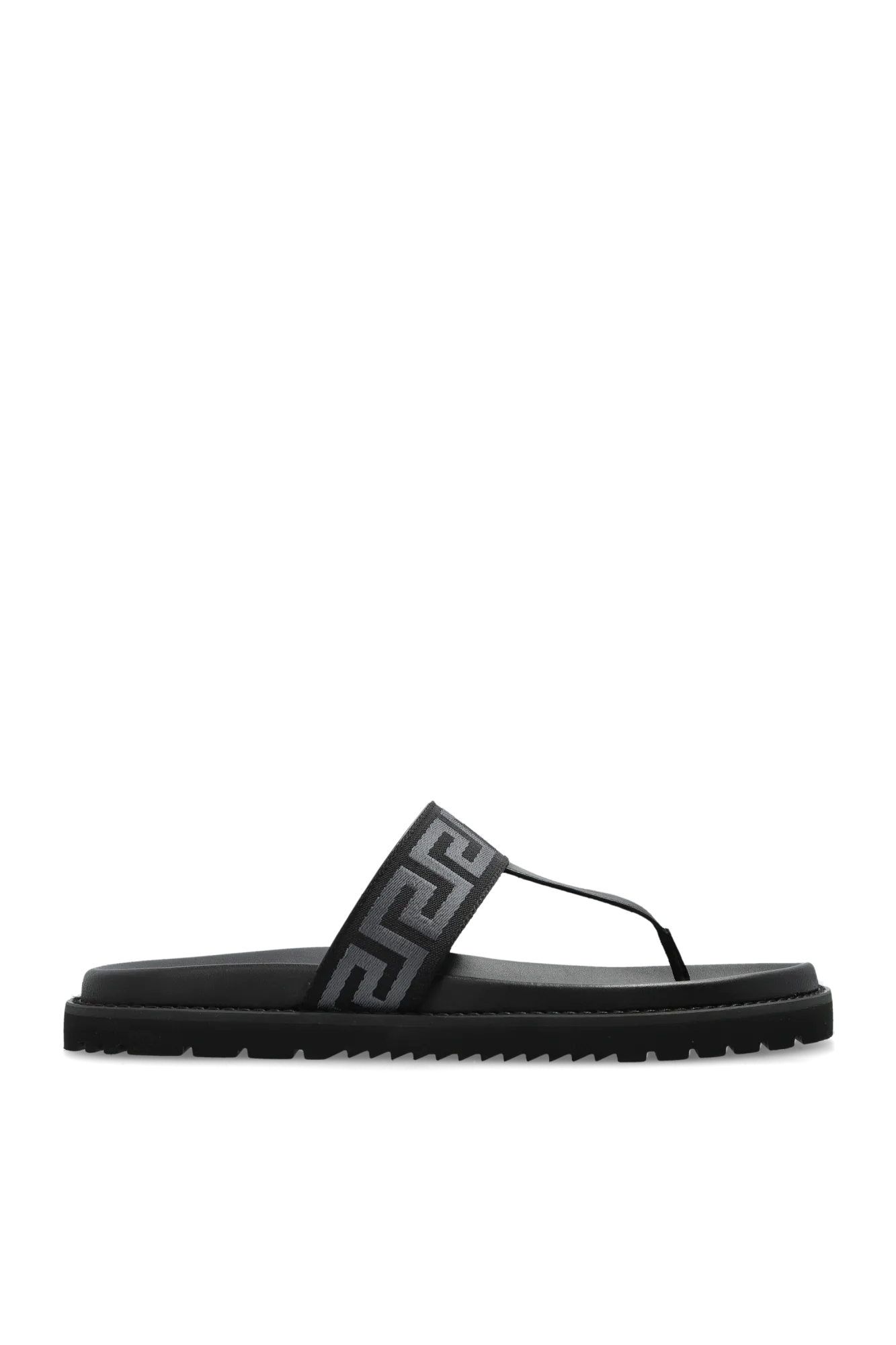 Versace Flip flops with ‘Greca’ pattern in BLACK - 39