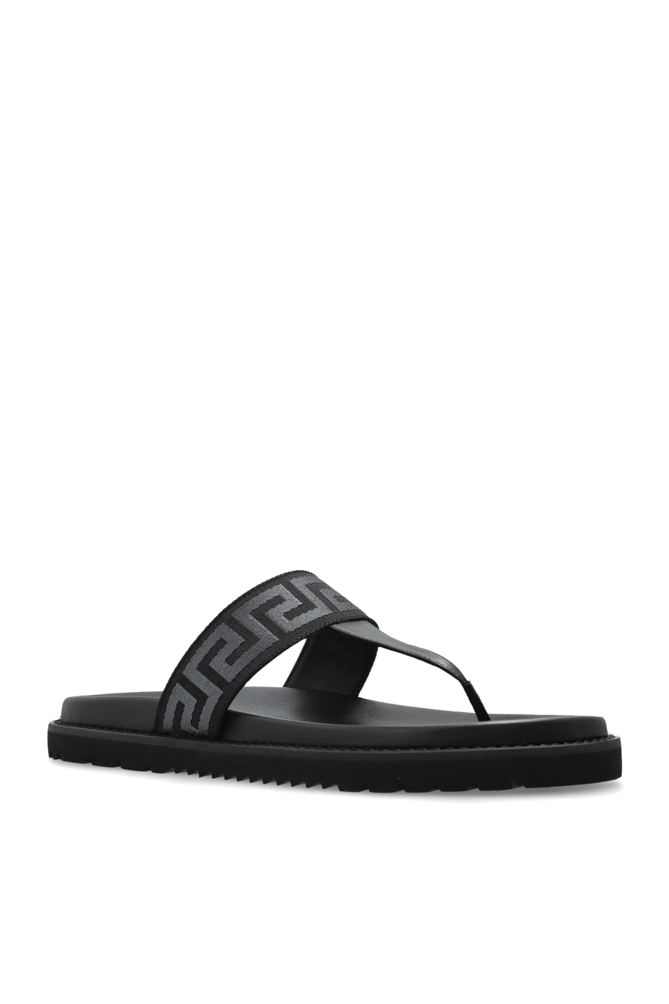 Versace Flip flops with ‘Greca’ pattern in BLACK - 39