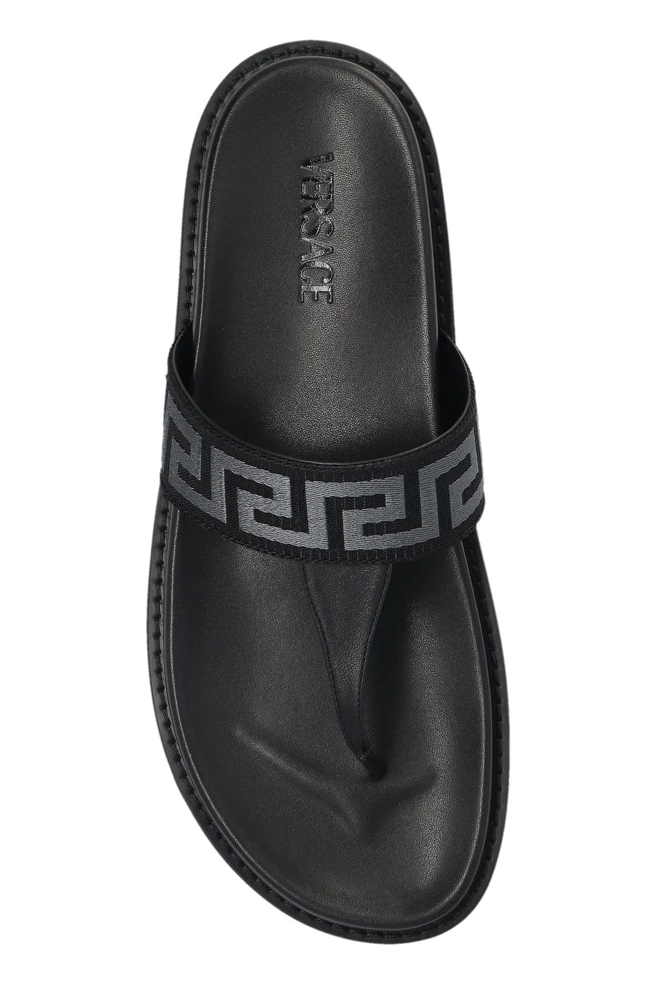 Versace Flip flops with ‘Greca’ pattern in BLACK - 39