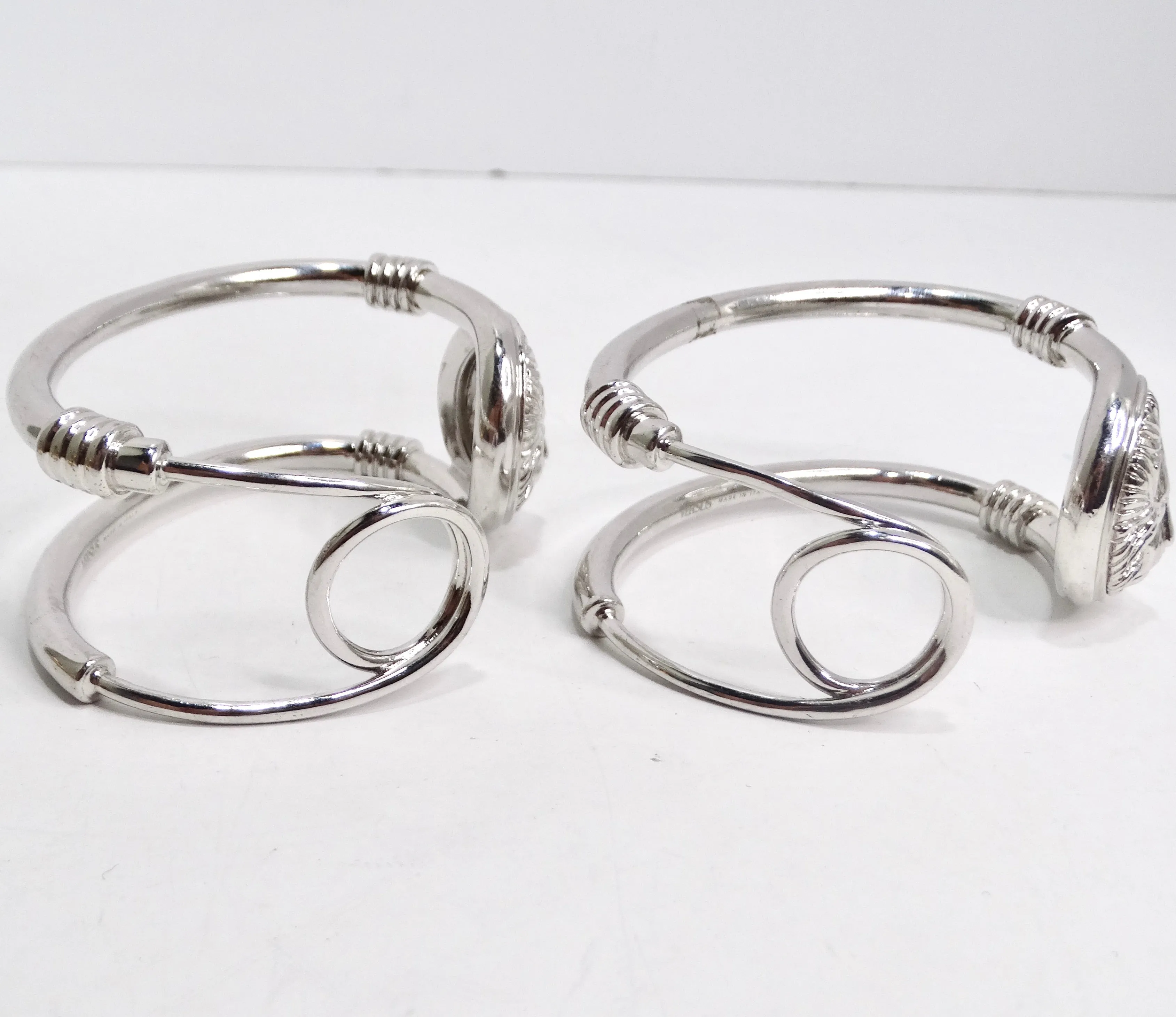 Versus Versace Lion Saftey Pin Cuff Bracelet Set