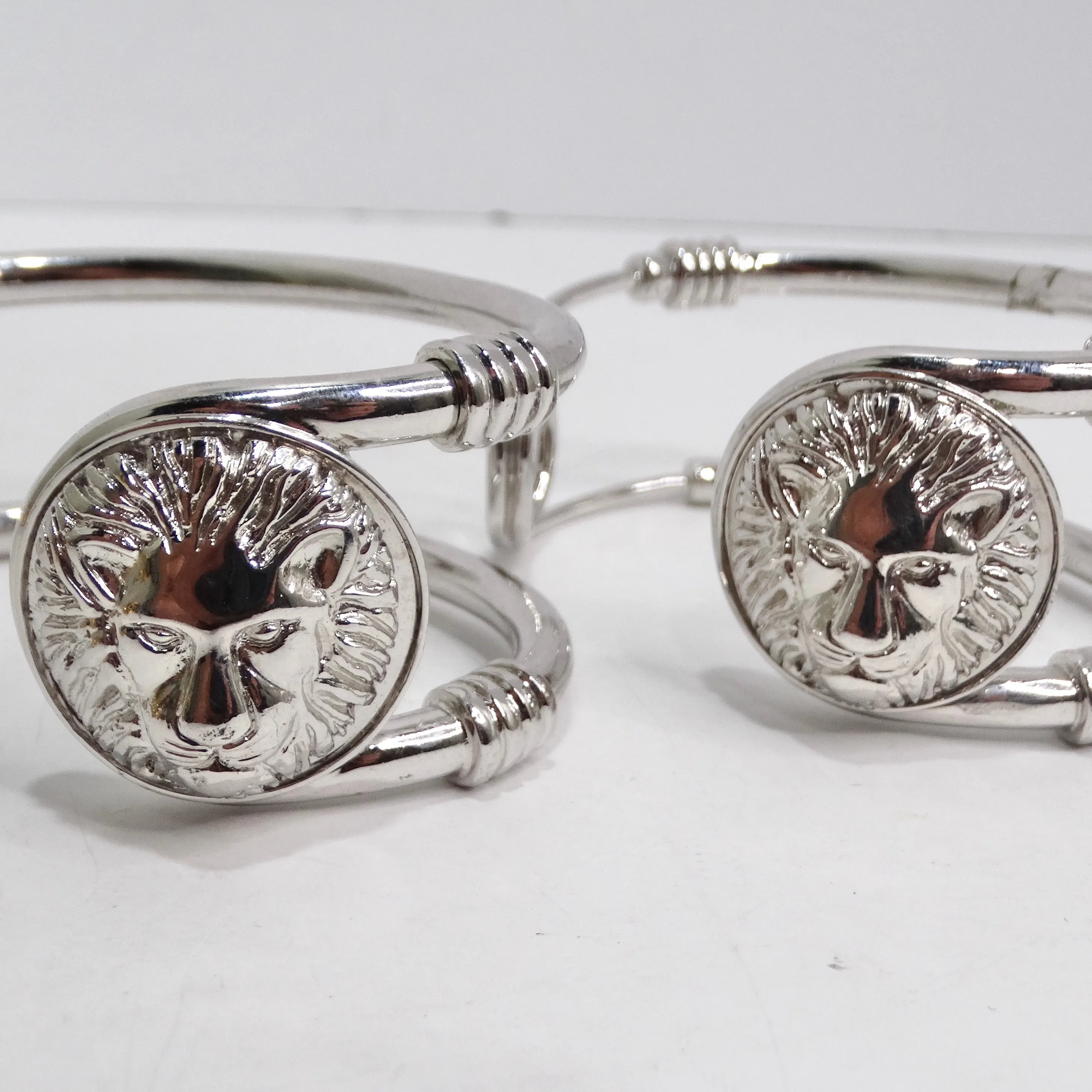 Versus Versace Lion Saftey Pin Cuff Bracelet Set