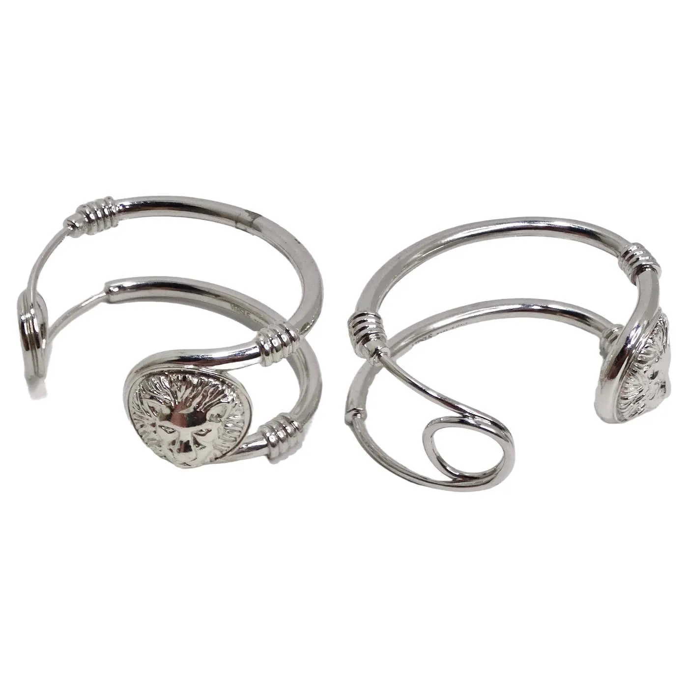 Versus Versace Lion Saftey Pin Cuff Bracelet Set