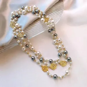 Vintage  Flower Pearl Necklace