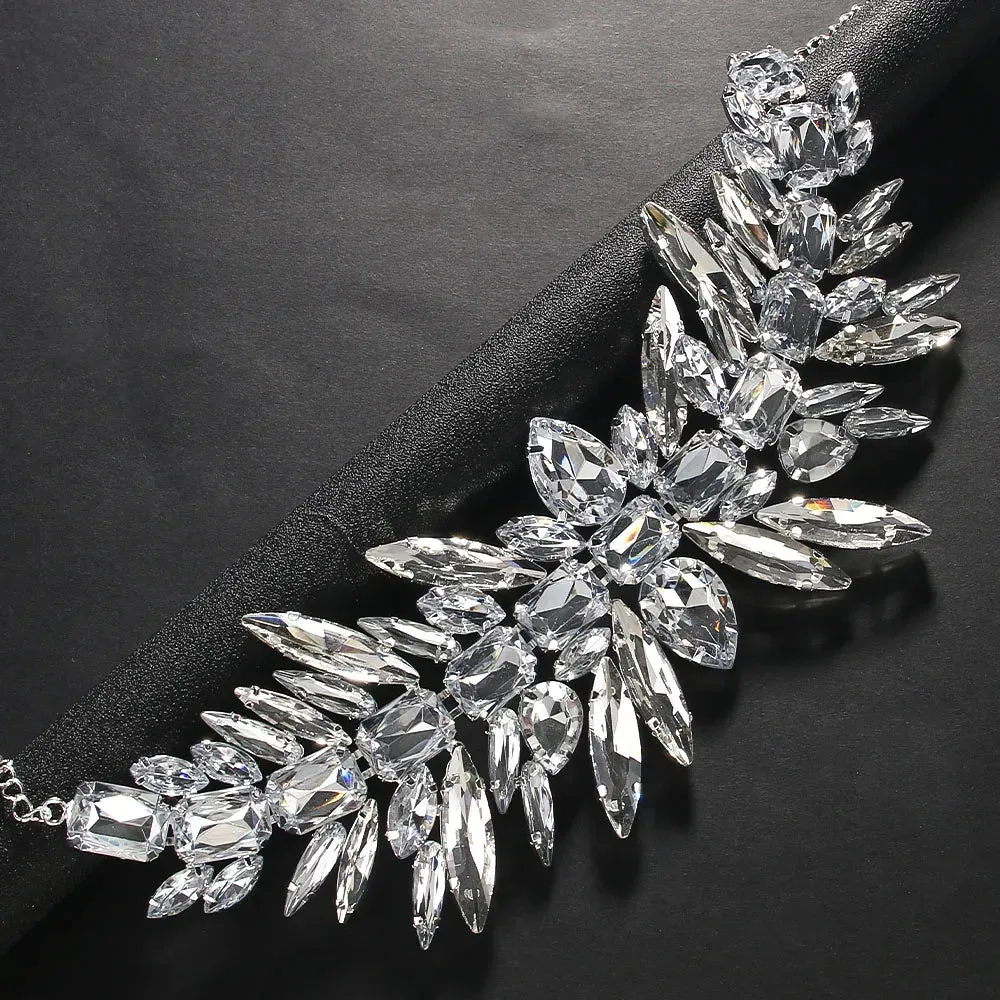 Vintage Geometric Crystal Choker Necklace