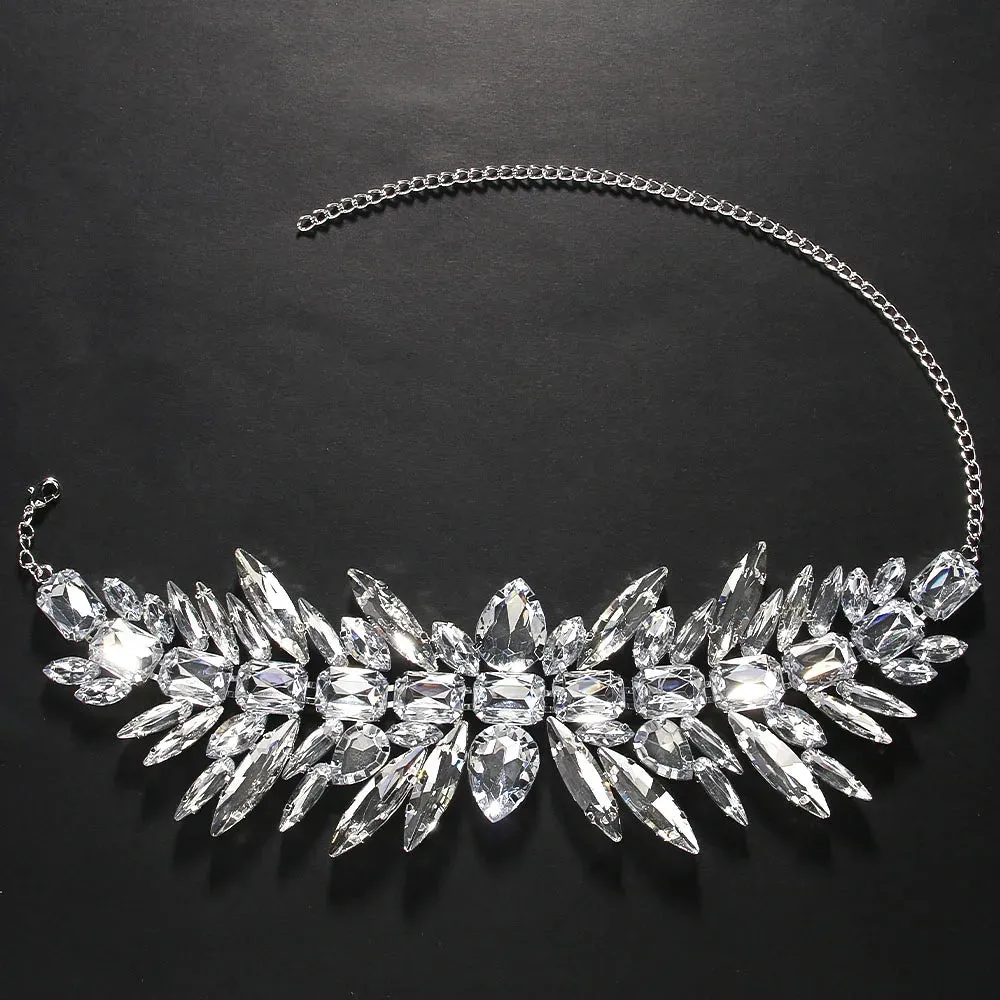 Vintage Geometric Crystal Choker Necklace