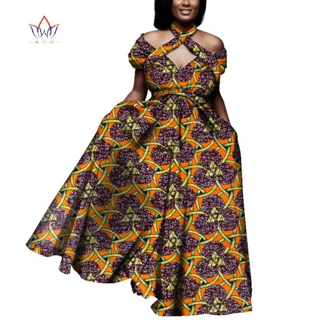 Vintage long Dress Dashiki african bazin dress african print dresses for women short sleeve