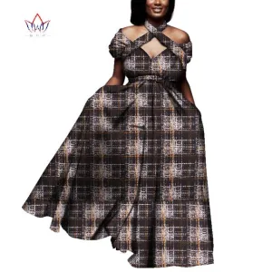 Vintage long Dress Dashiki african bazin dress african print dresses for women short sleeve