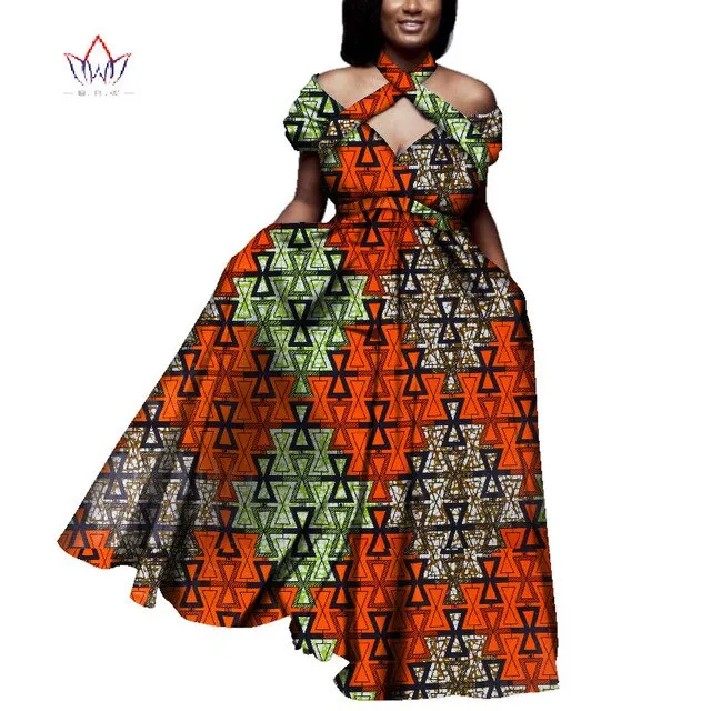 Vintage long Dress Dashiki african bazin dress african print dresses for women short sleeve