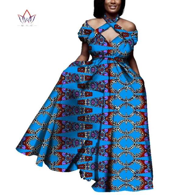 Vintage long Dress Dashiki african bazin dress african print dresses for women short sleeve