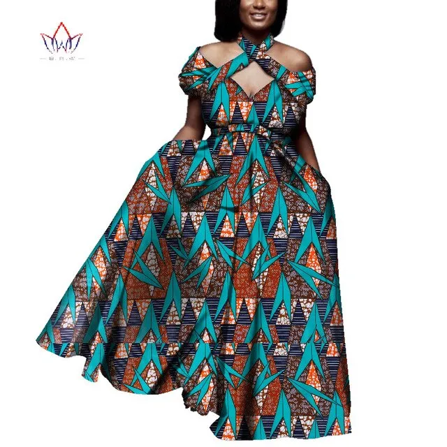 Vintage long Dress Dashiki african bazin dress african print dresses for women short sleeve