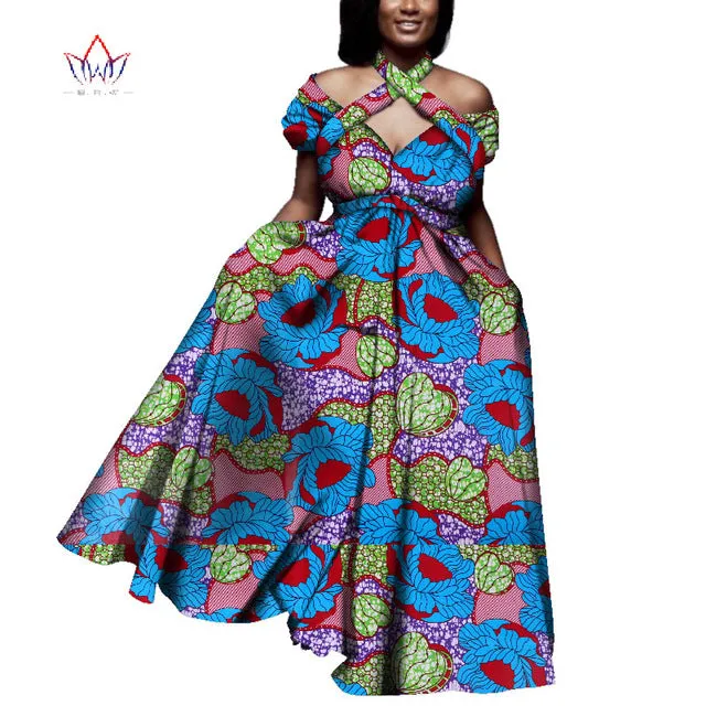 Vintage long Dress Dashiki african bazin dress african print dresses for women short sleeve