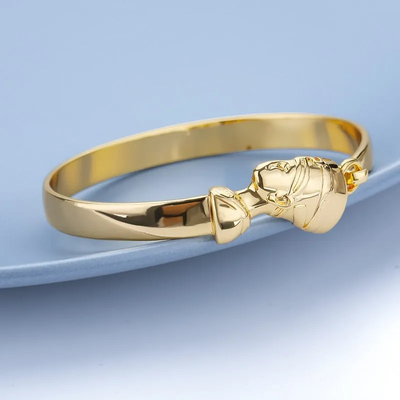 Vintage Queen Jewelry Bracelets For Women Gold Cuff Bangle