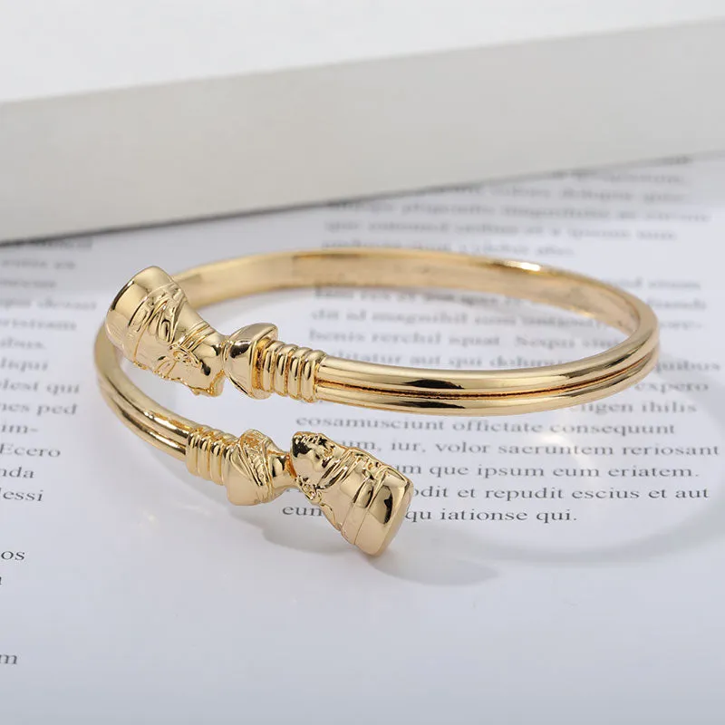 Vintage Queen Jewelry Bracelets For Women Gold Cuff Bangle