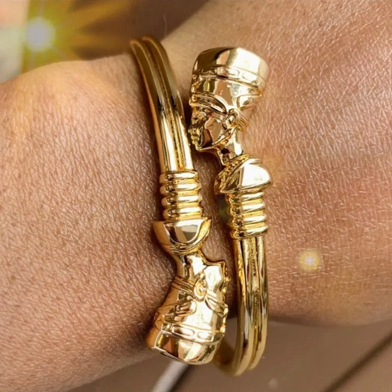 Vintage Queen Jewelry Bracelets For Women Gold Cuff Bangle