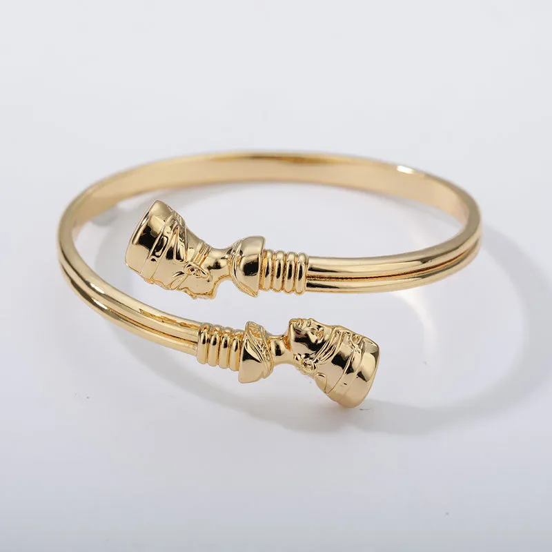 Vintage Queen Jewelry Bracelets For Women Gold Cuff Bangle