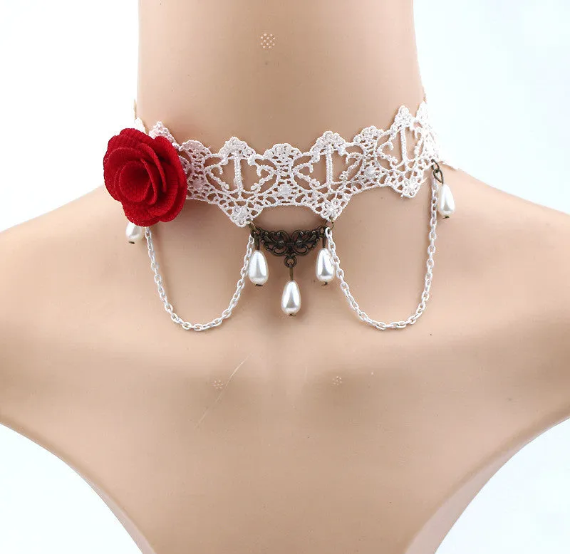 Vintage Victorian Crystal Tassel Choker Necklace