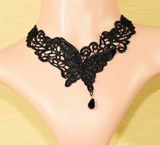 Vintage Victorian Crystal Tassel Choker Necklace
