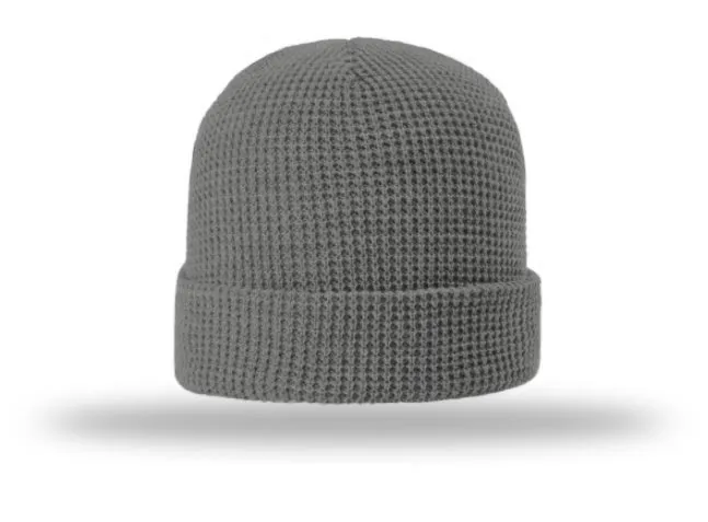 Waffle Beanie with Custom Leather patch