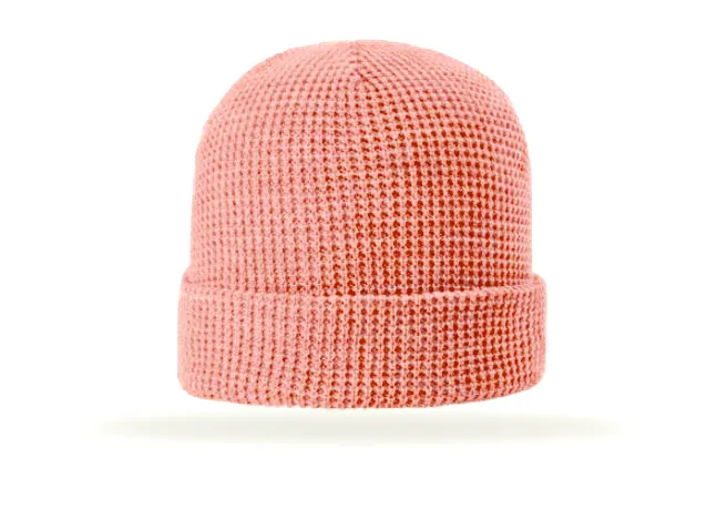 Waffle Beanie with Custom Leather patch