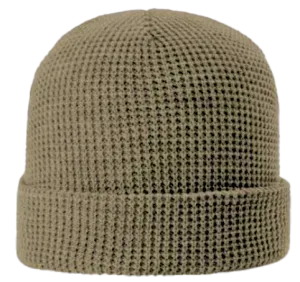 Waffle Beanie with Custom Leather patch