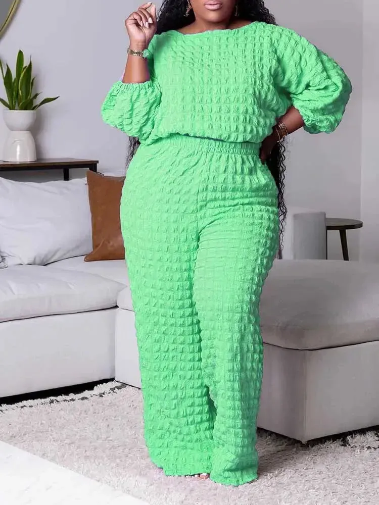 Waffle Knit Short Sleeve Top & Pants Set