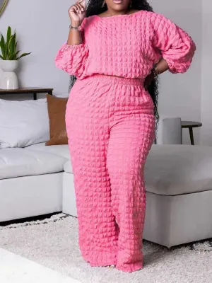 Waffle Knit Short Sleeve Top & Pants Set